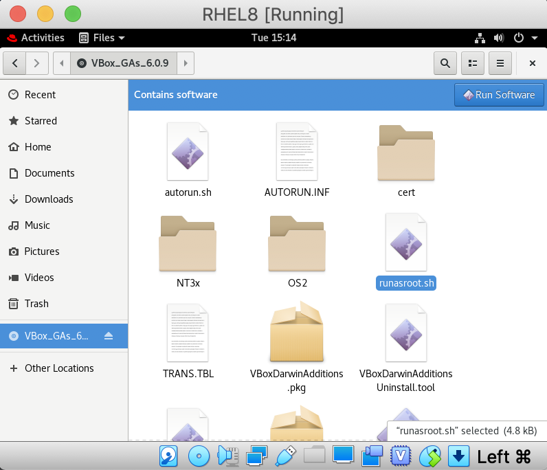 rhel iso for virtualbox